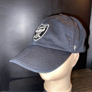Las Vegas Raiders Hat Cap Strap Back Black 47 Brand Cleanup Adjustable Cotton